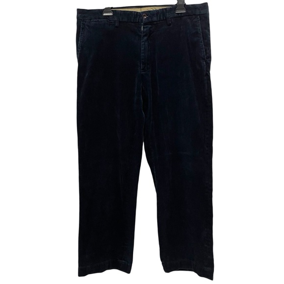 Vintage 1980s Polo Ralph Lauren Navy Blue Corduroy Preston Pants // 35x30